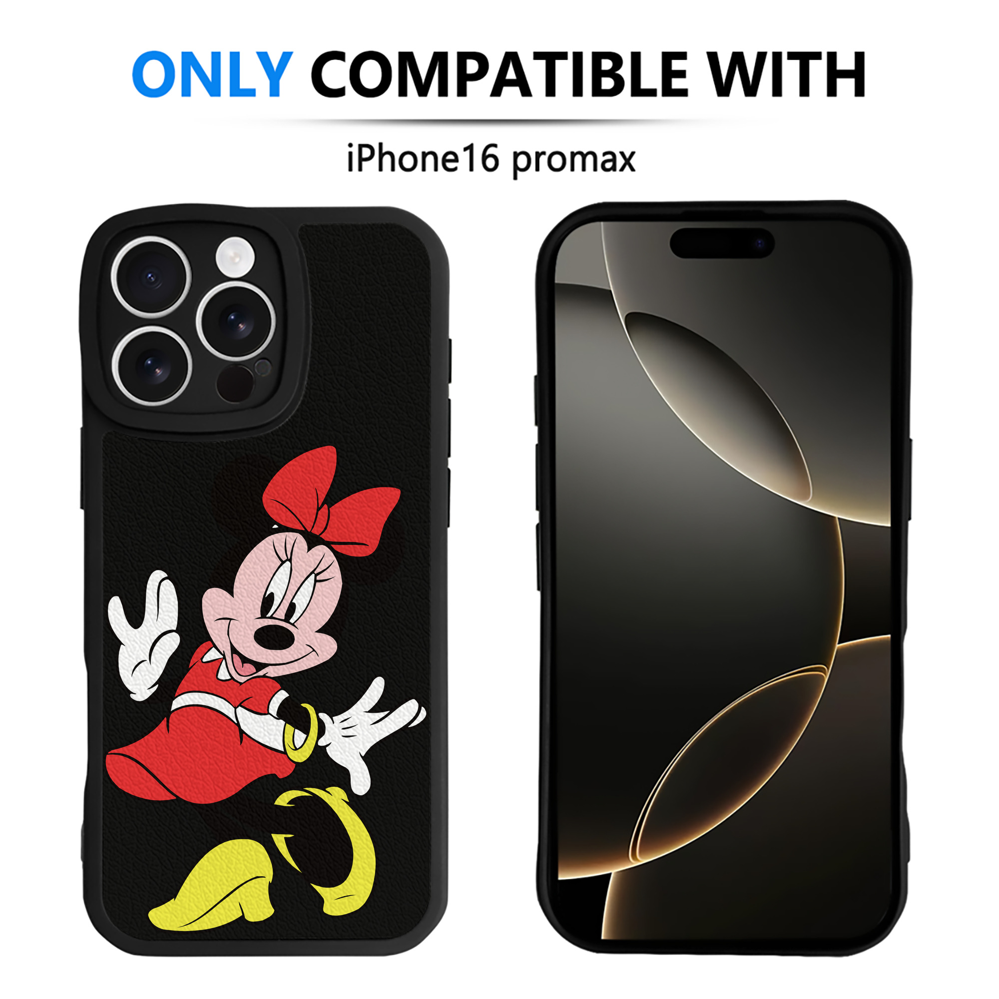 （画像用） ミッキーマウス Mickey Mouse 【iPhone 16シリーズ対応】シリコンスマホケース（レザー調） 材質：シリコン